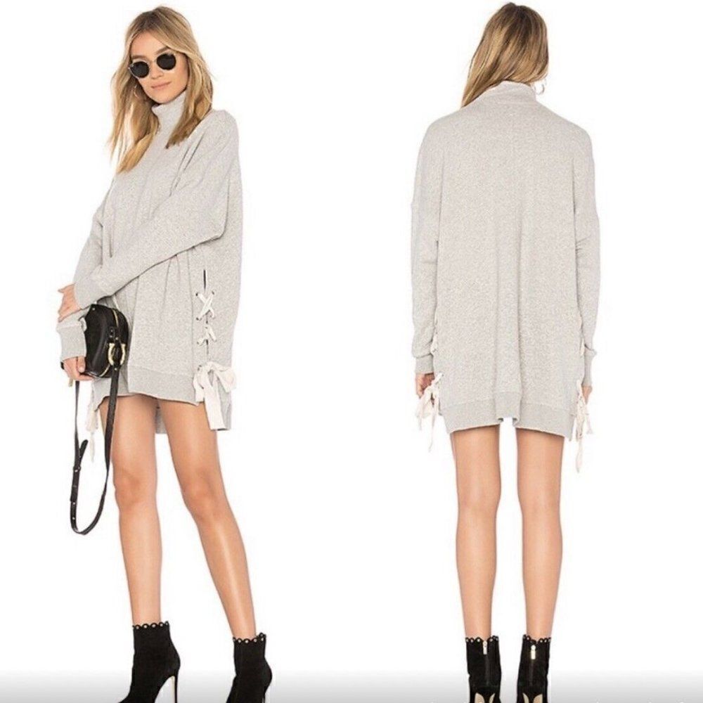 Free People So Plush Side Tie Sweatshirt Top Dress
